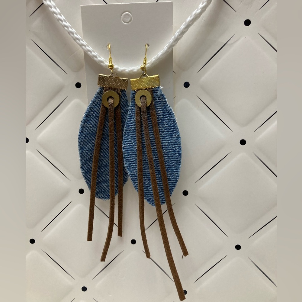 Denim earrings